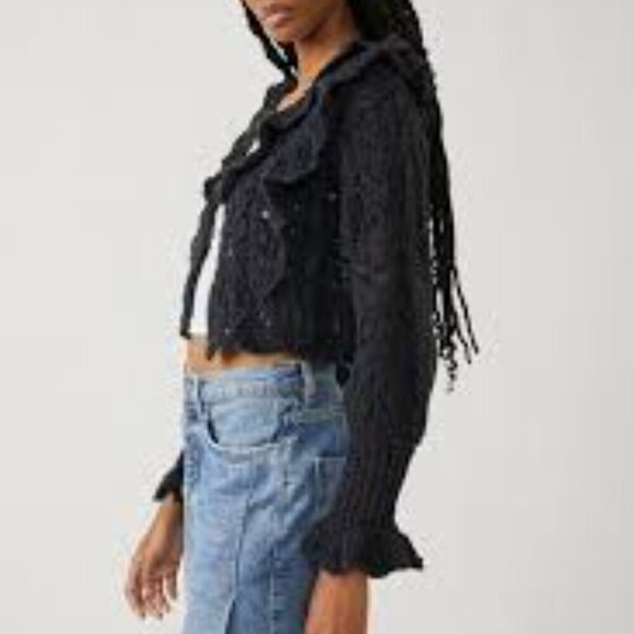 Free People Avery Cardigan Black XS - Picture 5 of 13